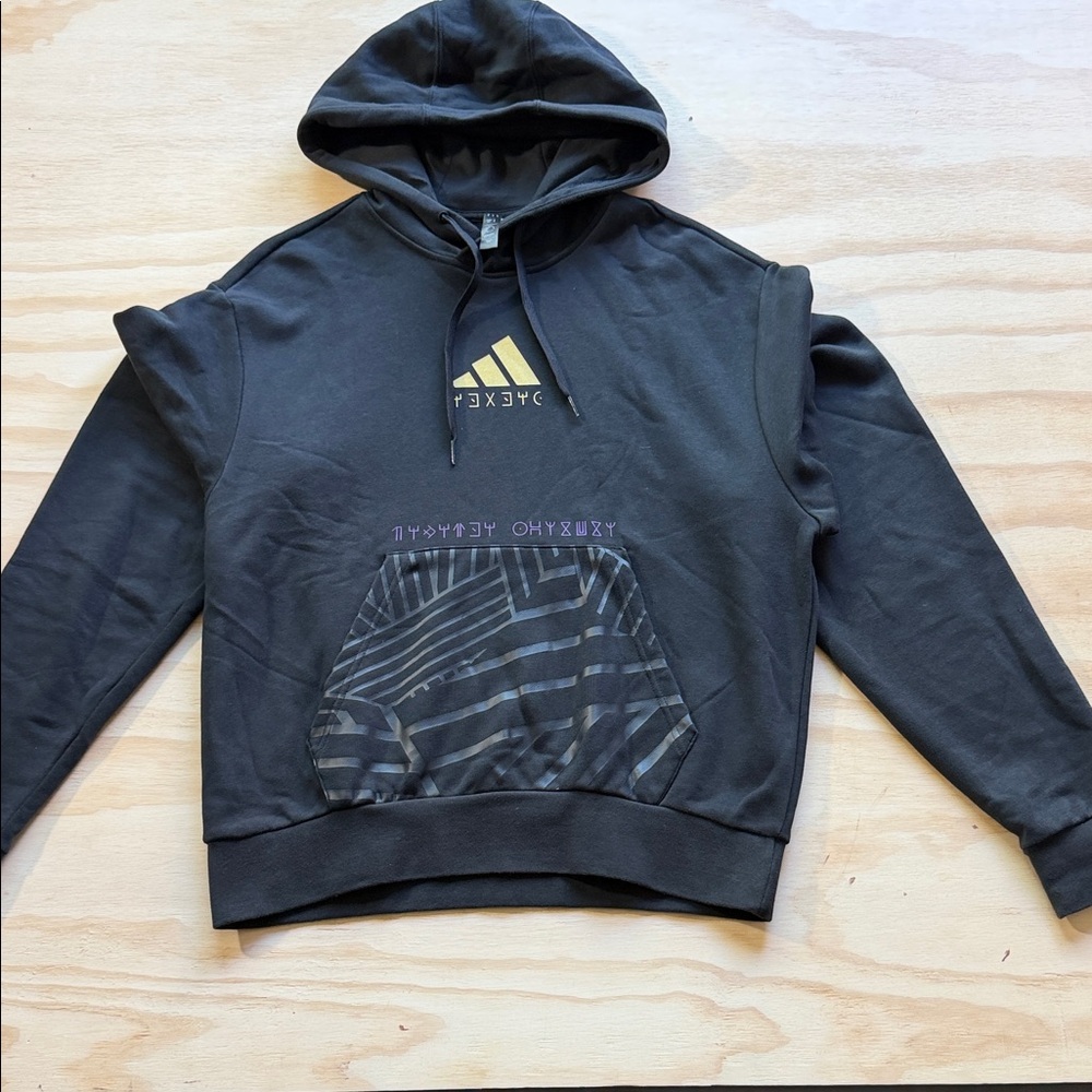 Adidas Black Hoodie with Gold Accents